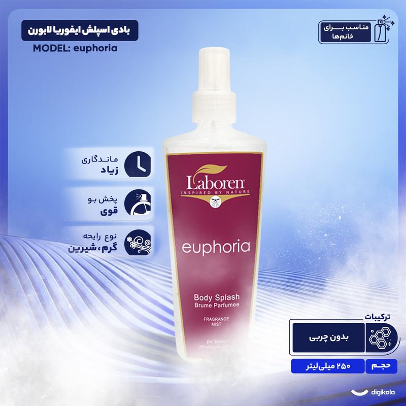 بادی اسپلش ایفوریا لابورن مدل euphoria حجم 250 میلی لیتر
