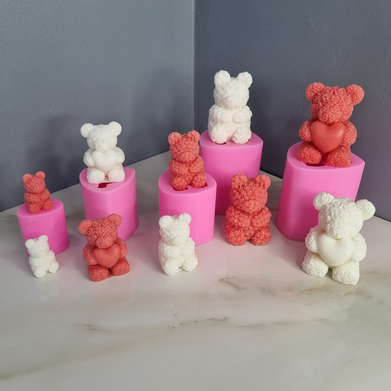 قالب شمع مدل خرس تدی گل گلی کد C 04CM