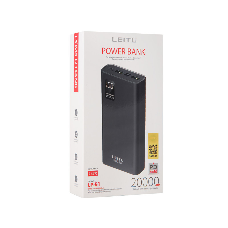 پاوربانک لیتو مدل LP-51 ظرفیت 20000 میلی‌آمپرساعت