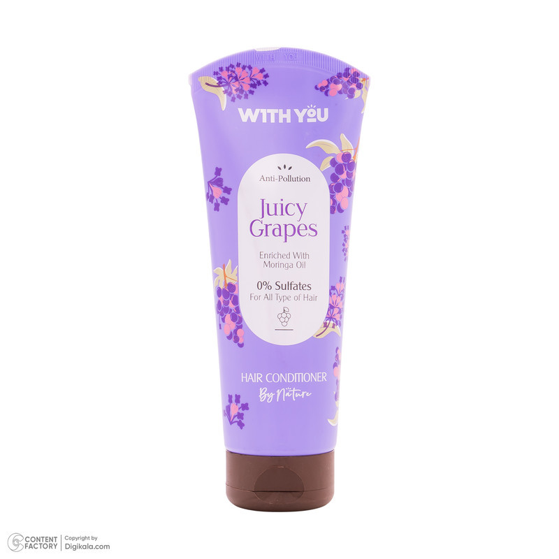 نرم‌کننده مو ویت یو مدل Juicy Grapes مناسب برای انواع مو حجم 200 میلی‌لیتر