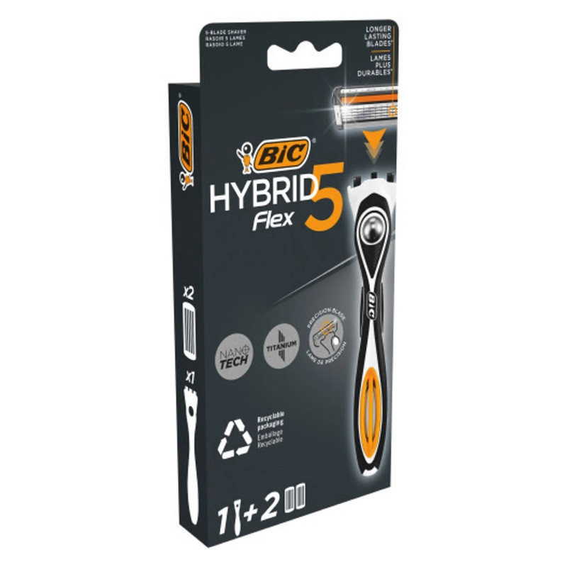خود تراش بیک مدل HYBRID 5 FLEX به همراه تیغ یدک بسته 6 عددی