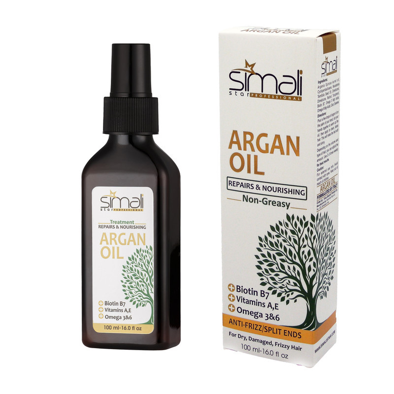روغن آرگان ترمیم کننده سیمالی استار مدل Anti Frizz مناسب برای موهای خشک و آسیب دیده حجم 100 میلی لیتر