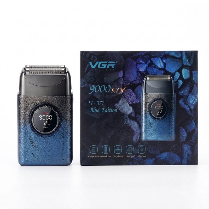 ماشین اصلاح موی صورت وی جی آر مدل V-377 Edition با موتور 9000 دور و نمایشگر LED