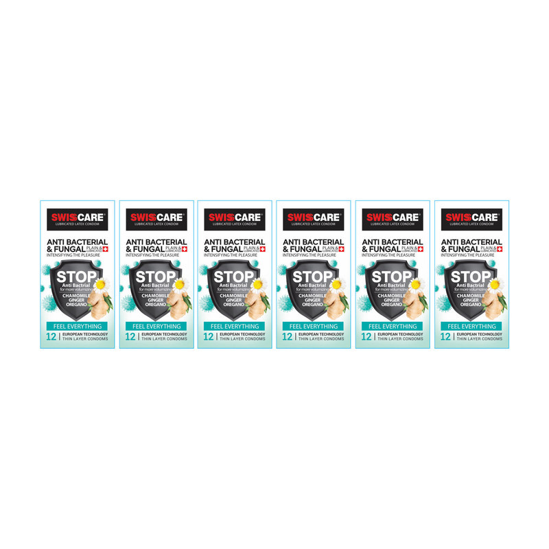 کاندوم سوئیس کر مدل ANTI BACTERIAL مجموعه 6 عددی