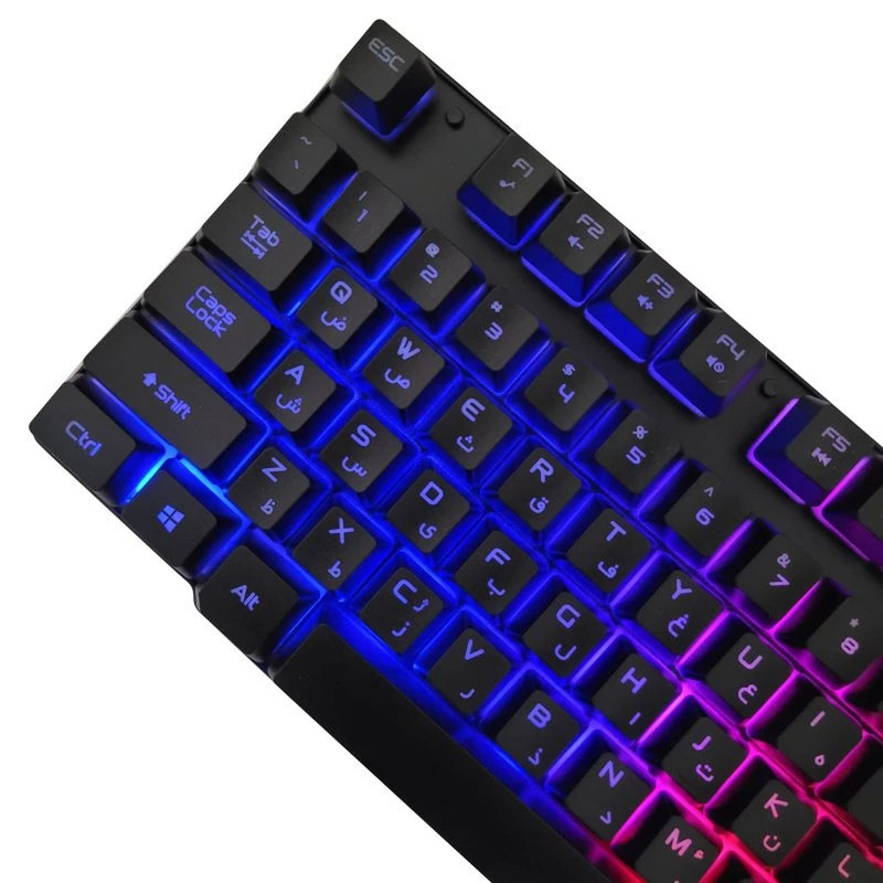 کیبورد و ماوس گیمینگ یوسیتک مدل CO 3080G، سوییچ ممبران، Full-Size، نورپردازی RGB