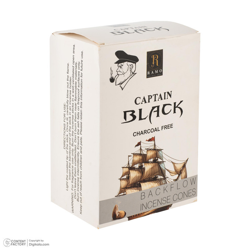 عود رامو مدل آبشاری رایحه ادکلن CAPTAIN BLACK بسته 10 عددی