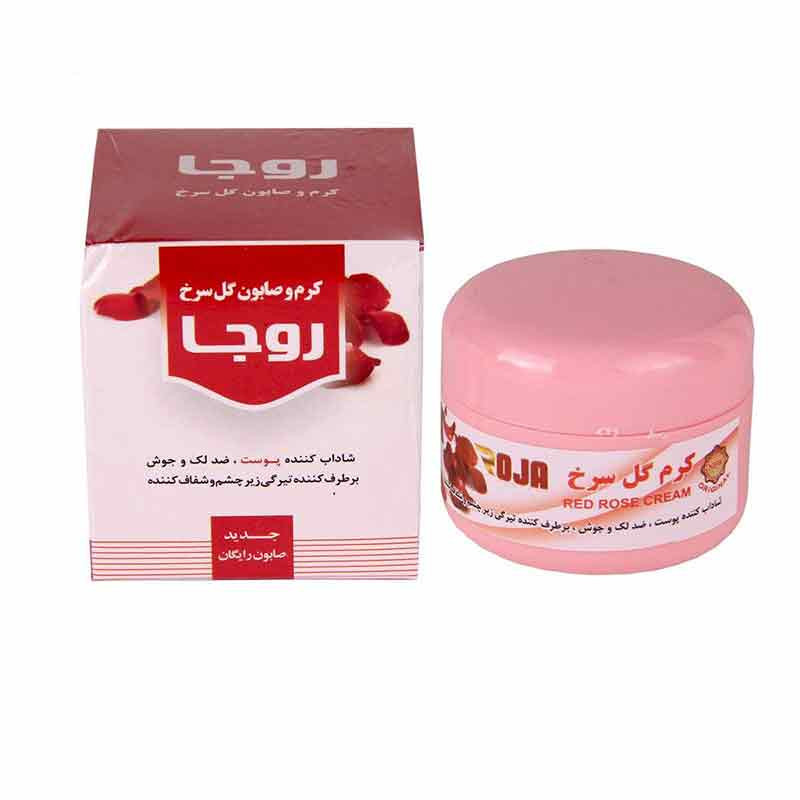 کرم ضد لک و جوش روجا مدل گلسرخ حجم 50 میلی لیتر به همراه صابون