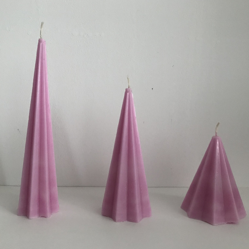 شمع مدل چند ضلعی مجموعه 3 عددی