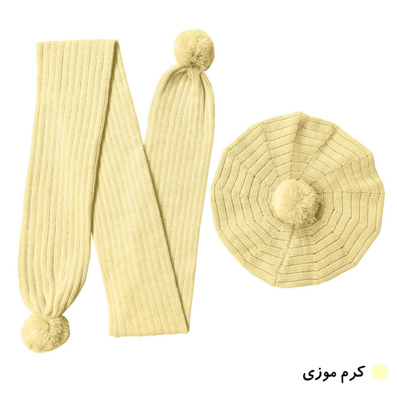 ست کلاه و شال گردن بافتنی مدل M