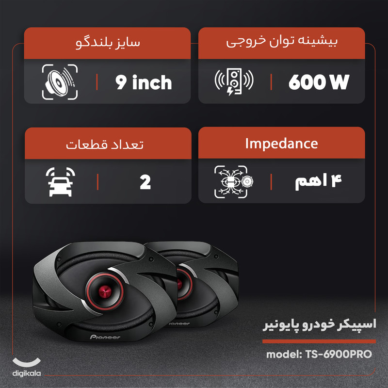 اسپیکر خودرو پایونیر مدل TS-6900PRO مجموعه 2 عددی