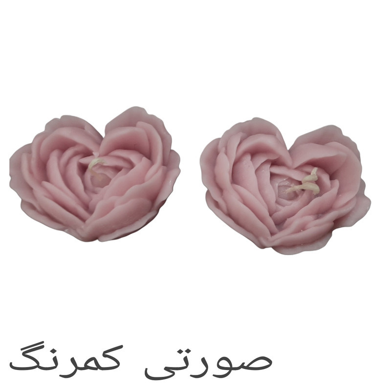 شمع دست ساز مدل رز قلبی مجموعه دو عددی