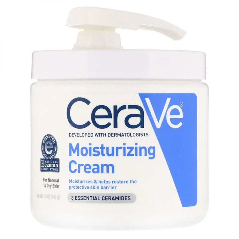 کرم آبرسان صورت، بدن سراوی مدل Moisturizing مناسب برای انواع پوست حجم 453 میلی‌لیتر