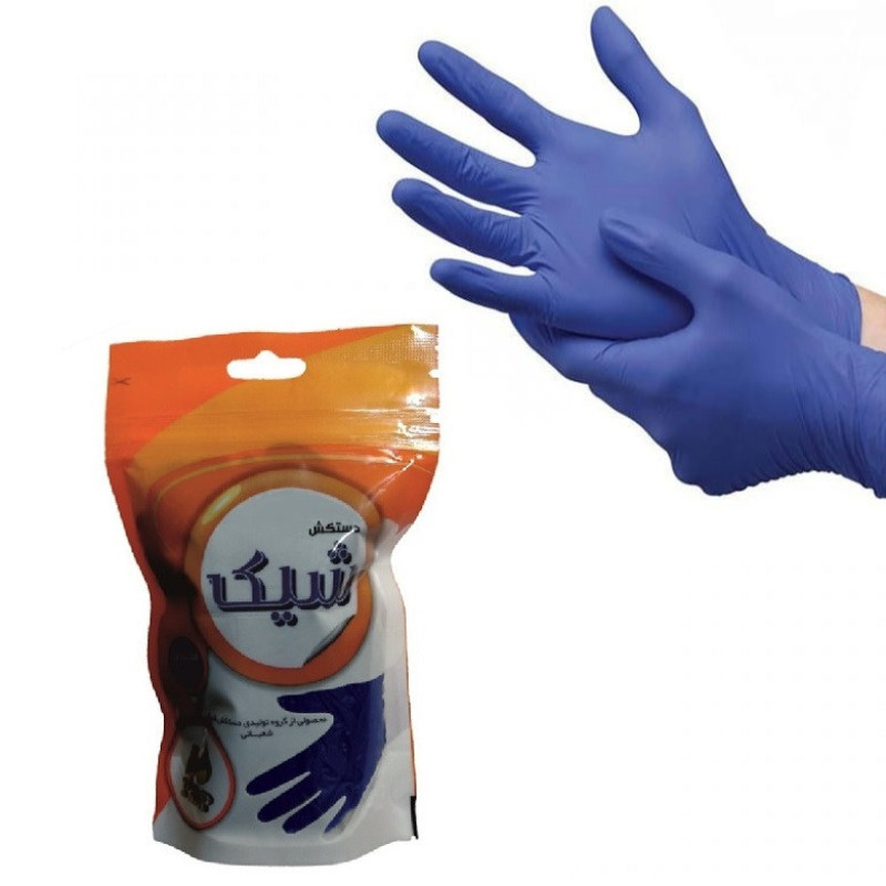 دستکش طبی نیتریل شیک مدل 01 سایز مدیوم بسته 10 عددی