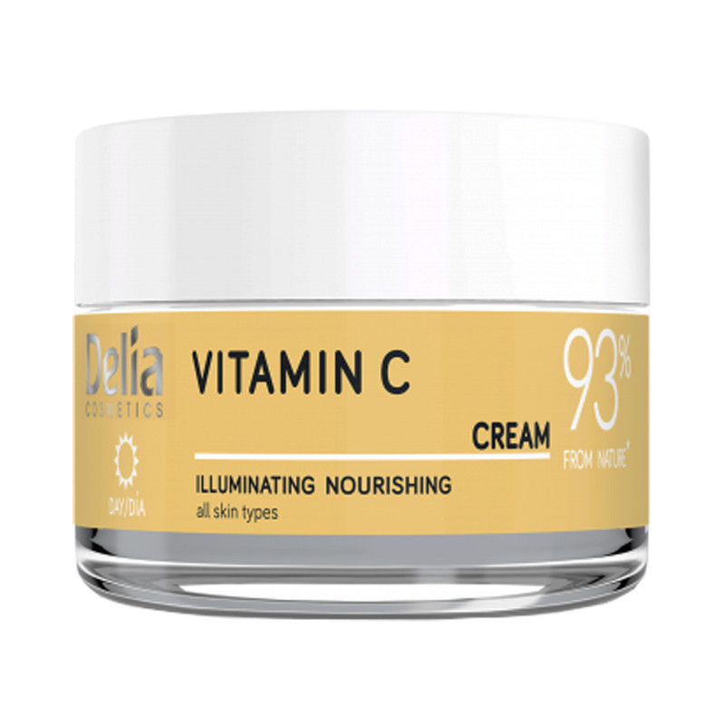 کرم روشن‌کننده روز صورت دلیا مدل Vitamin C مناسب برای انواع پوست حجم 50 میلی‌لیتر