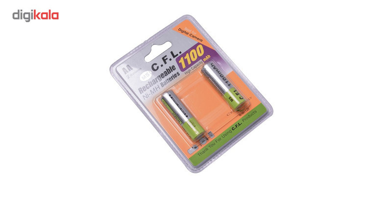 باتری قلمی قابل شارژ CFL مدل 1100mah AA بسته 2 عددی