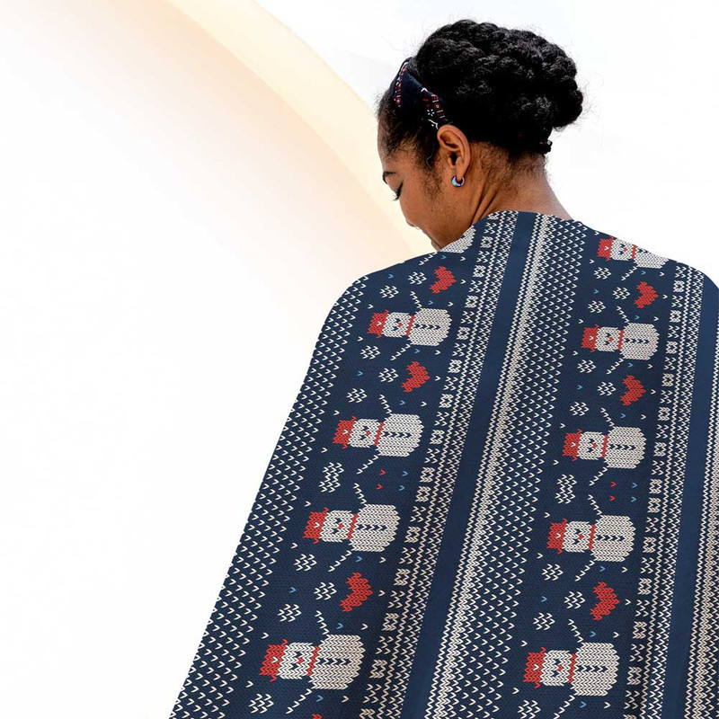 شال مبل طرح آدم برفی کد Q2SH1058 سایز 98x180 سانتی متر
