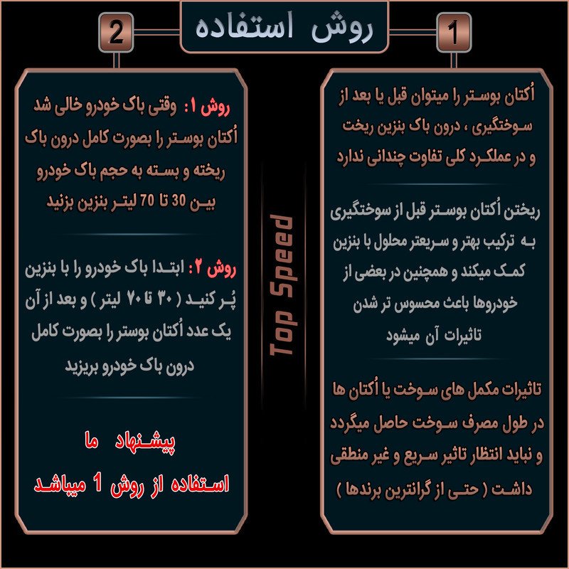 اُکتان بوستر و تمیز کننده انژکتور  تاپ اِسپید  کد T-20 حجم 300 میلی لیتر  بسته 12 عددی