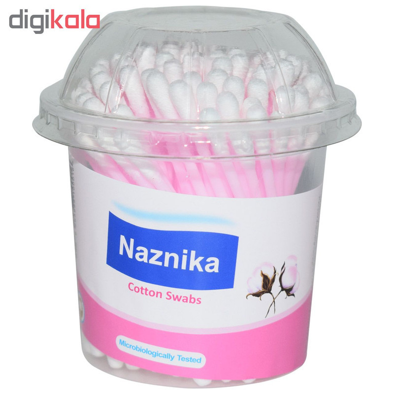 گوش پاک کن نازنیکا مدل Cotton Swabs بسته 100 عددی