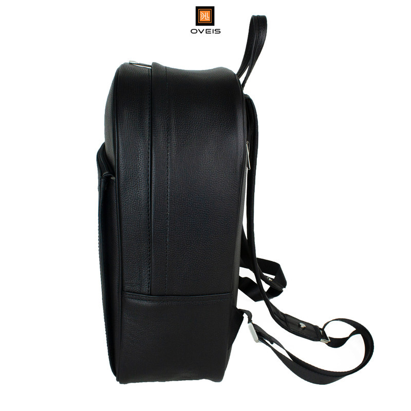 کوله پشتی چرم طبیعی روزمره چرم اویس مدل K12012 با بند قابل تنظیم، زیپ بسته‌شونده، دو جیب خارجی و سه جای کارت داخلی و یک محفظه ی نگهدارنده ی لپ تاپ برای استفاده زنانه و مردانه
