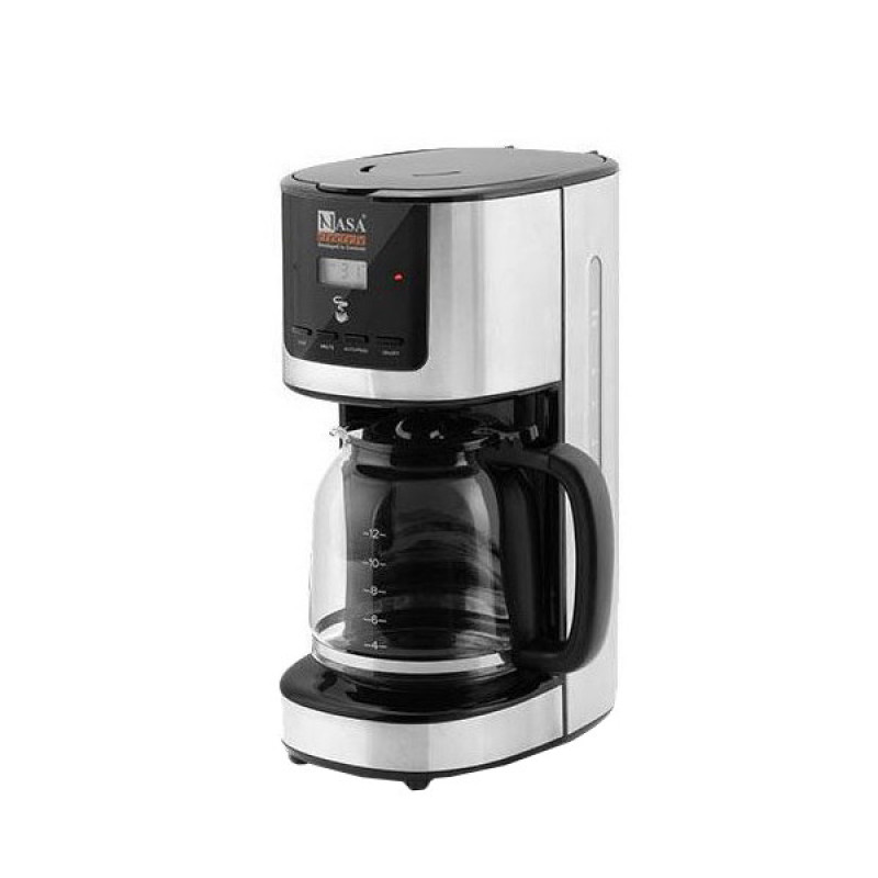 قهوه‌ساز ناسا الکتریک مدل NS-517 با فیلتر استیل ضد زنگ، دارای تایمر و صفحه گرم نگهدارنده قهوه