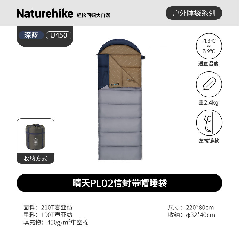 کیسه خواب یک نفره نیچرهایک مدل CNK2550WS028-Left Zipper
