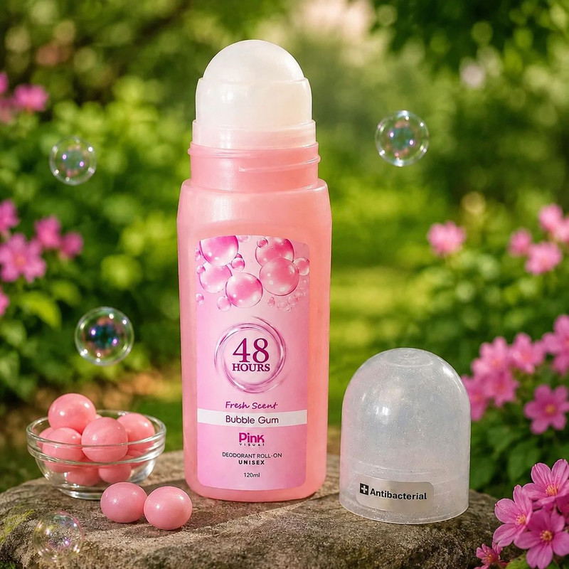 رول دئودورانت زنانه و مردانه پینک ویژوآل مدل Bubble Gum حجم 120 میلی‌لیتر