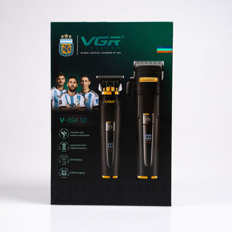 ست ماشین اصلاح موی سر و صورت وی جی ار مدل V-694 بسته 2 عددی