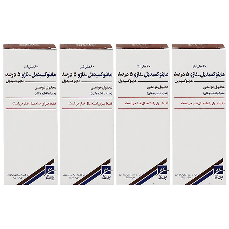 لوسیون تقویت کننده مو ناژو مدل ماینوکسیدیل 5 درصد مناسب برای انواع مو حجم 60 میلی لیتر بسته 4 عددی