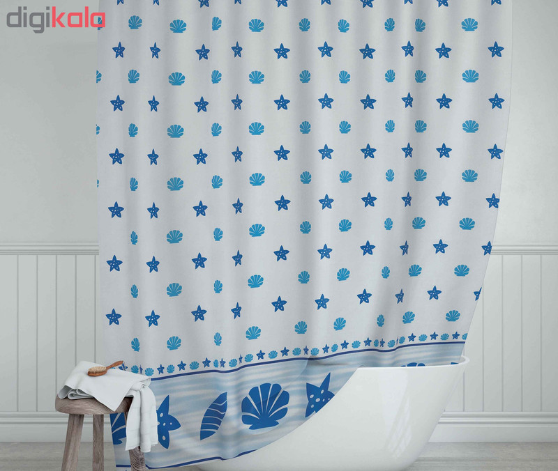 پرده حمام دلفین کد Ev-4910 سایز 200×180 سانتی متر