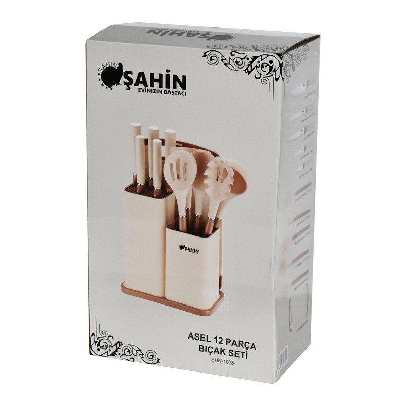 سرویس چاقو و کفگیر و ملاقه 12 پارچه شاهین مدل SHN1028