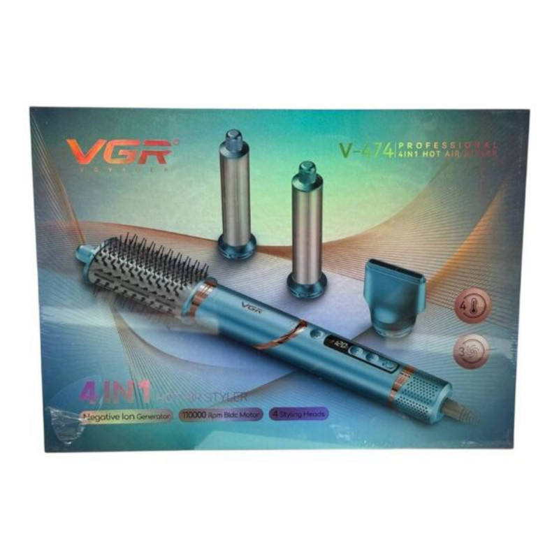 سشوار برس‌دار حالت‌دهنده 1000 وات وی جی ار مدل V-474 4in1