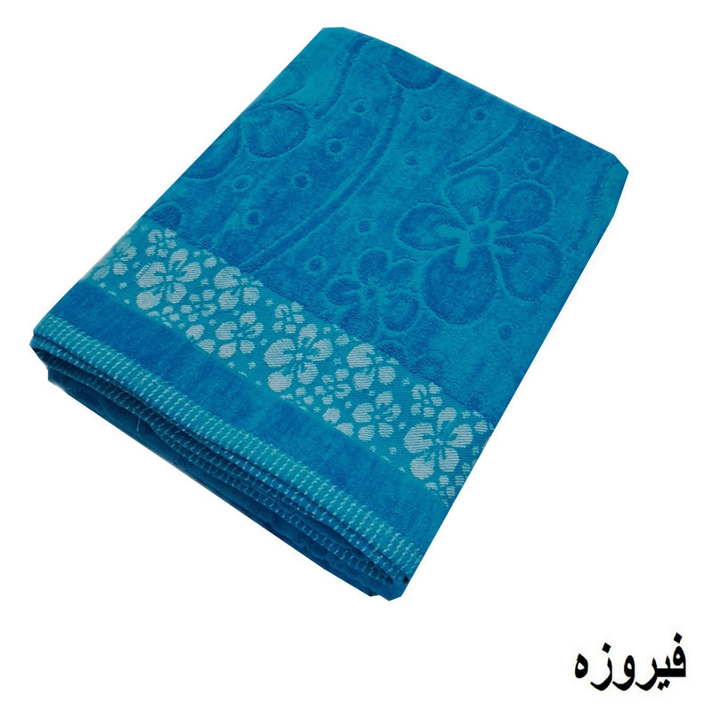 حوله حمام هنرمند طرح نیلوفر کد HS-2025 سایز 100x150 سانتی متر