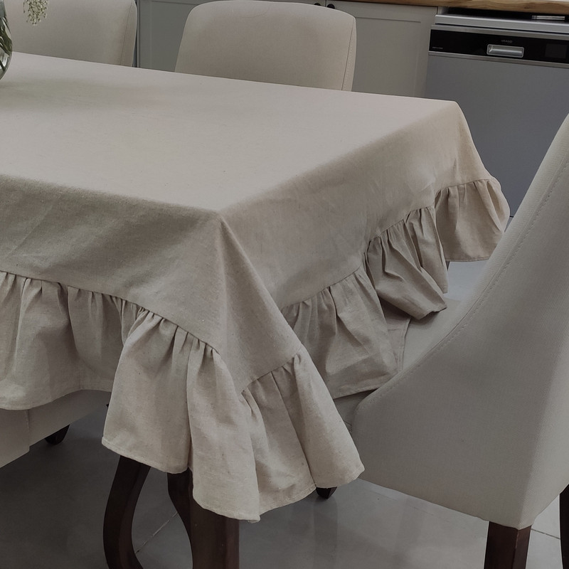 رومیزی مدل لینن دورچین سایز 250x150 سانتی‌متر