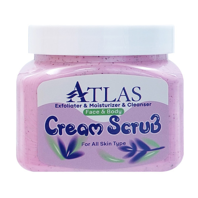 کرم اسکراب اطلس مدل Lavender مناسب انواع پوست وزن 500 گرم