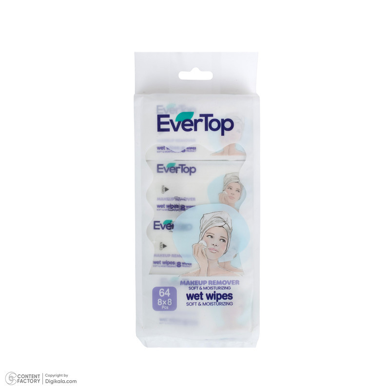 دستمال مرطوب پاک کننده آرایش اورتاپ مدل makeup remover soft