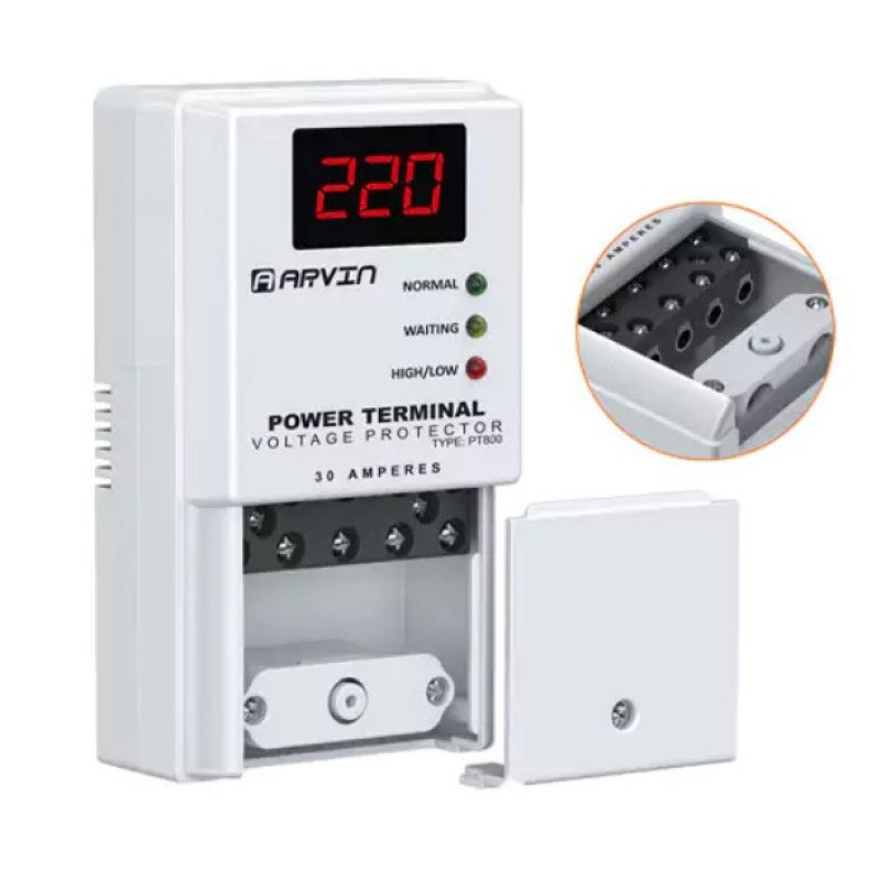 محافظ ولتاژ ترمینالی آروین مدل PT800 کد 30A