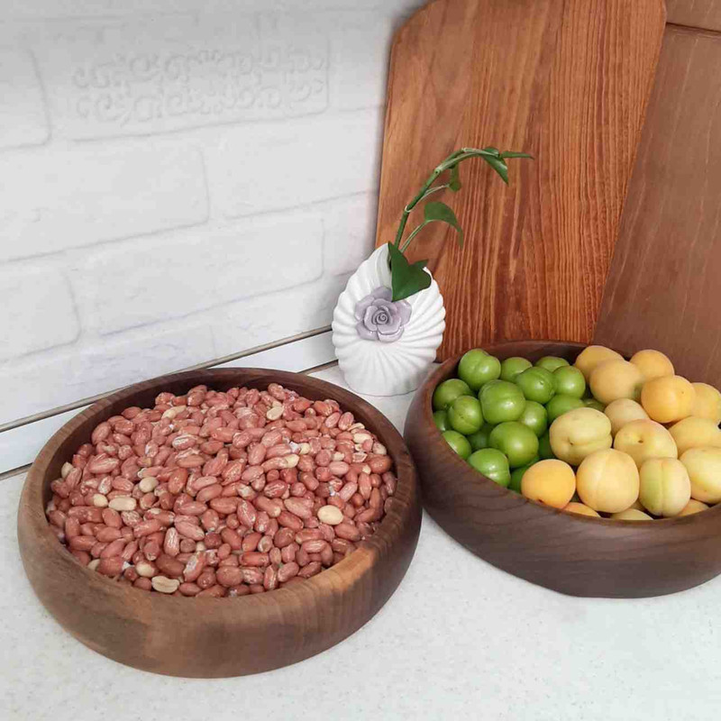 کاسه مدل چوبی طرح خمره‌ای کد ۲۸