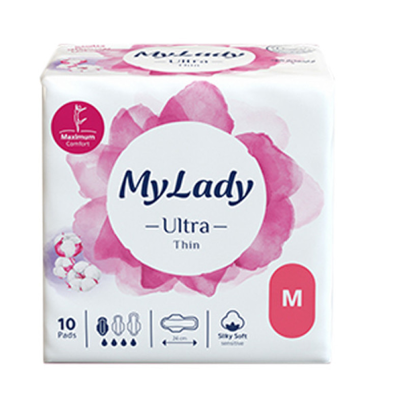 نوار بهداشتی بالدار نازک روز و شب مای لیدی مدل Silky Soft سایز متوسط بسته 4 عددی