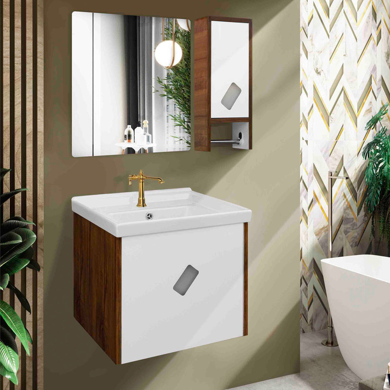 ست کابینت و روشویی آزالیا مدل کایرا کد B01 به همراه آینه و باکس
