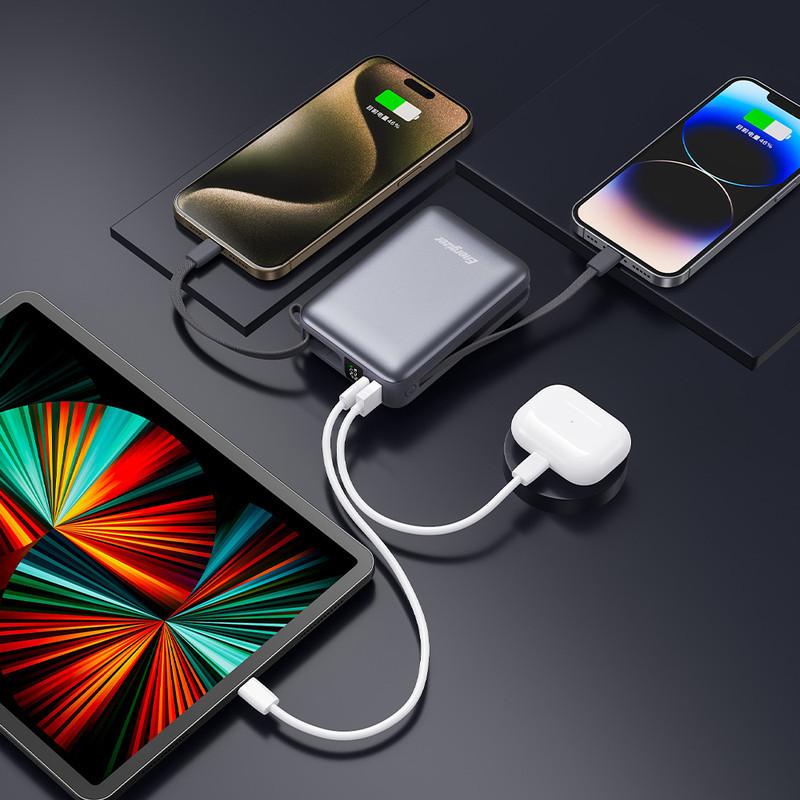 پاوربانک 22.5 وات انرجایزر مدل UE20085PQ ظرفیت 20000 میلی‌آمپرساعت به همراه کابل متصل لایتنینگ