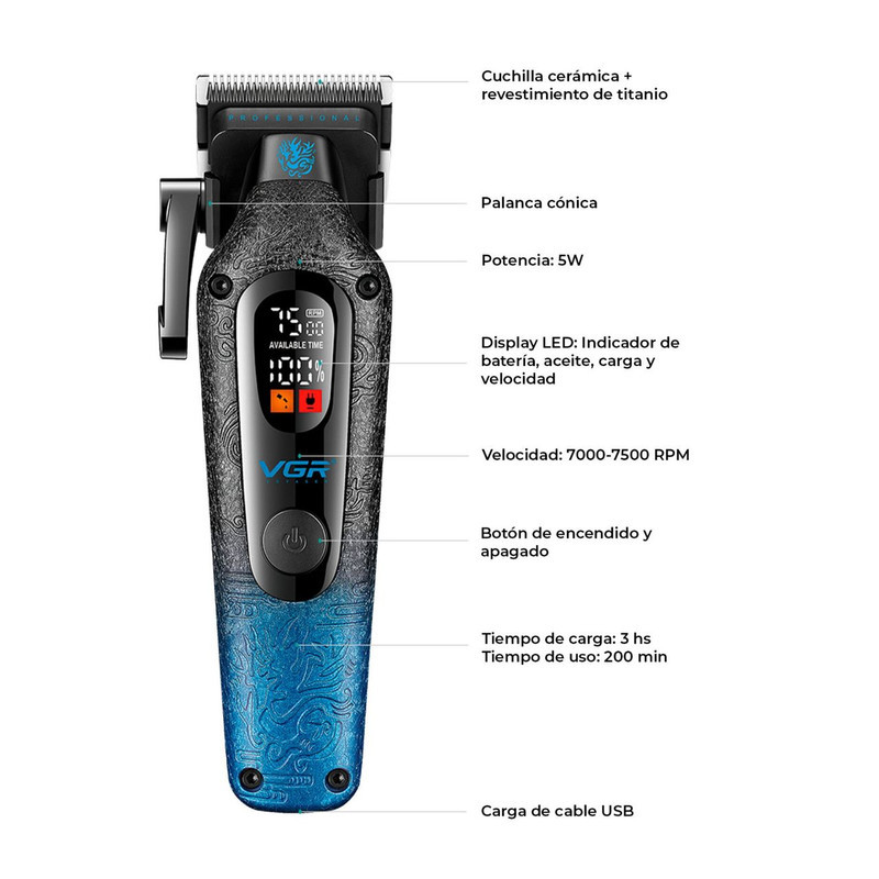ماشین اصلاح موی سر و صورت شارژی وی جی ار مدل V-879C