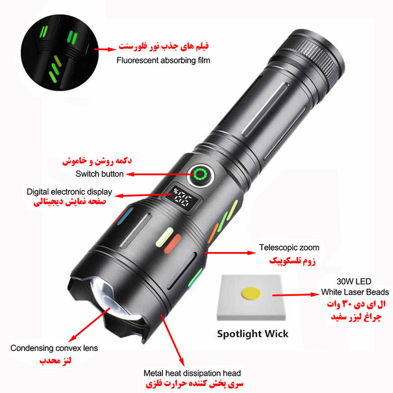 چراغ قوه دستی فلورسنت مدل F-335