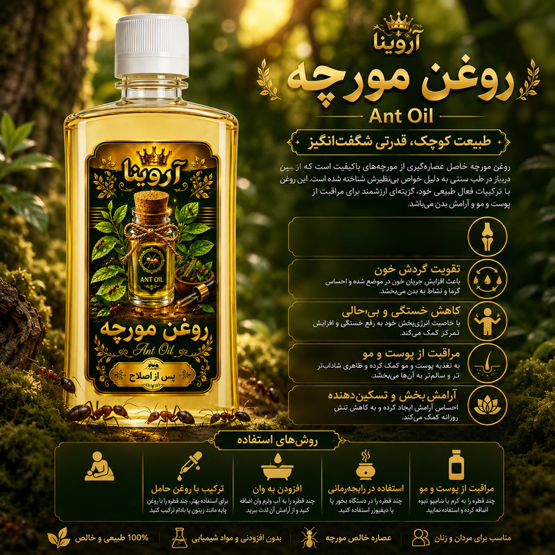 روغن مورچه آروینا مدل AtO حجم ۱۲۰ میلی لیتر