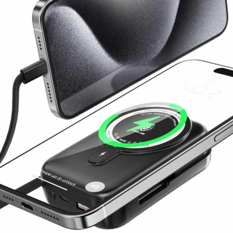 پاوربانک 22.5 وات گرین لاین مدل Monaco MagSafe  ظرفیت 20000 میلی آمپر ساعت
