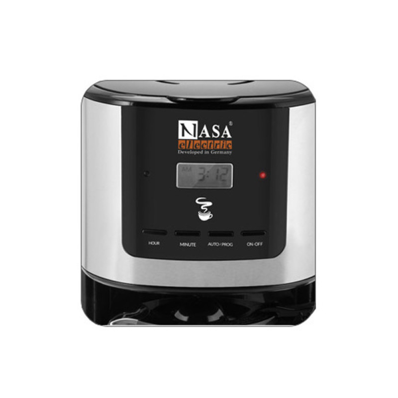 قهوه‌ساز ناسا الکتریک مدل NS-517 با فیلتر استیل ضد زنگ، دارای تایمر و صفحه گرم نگهدارنده قهوه