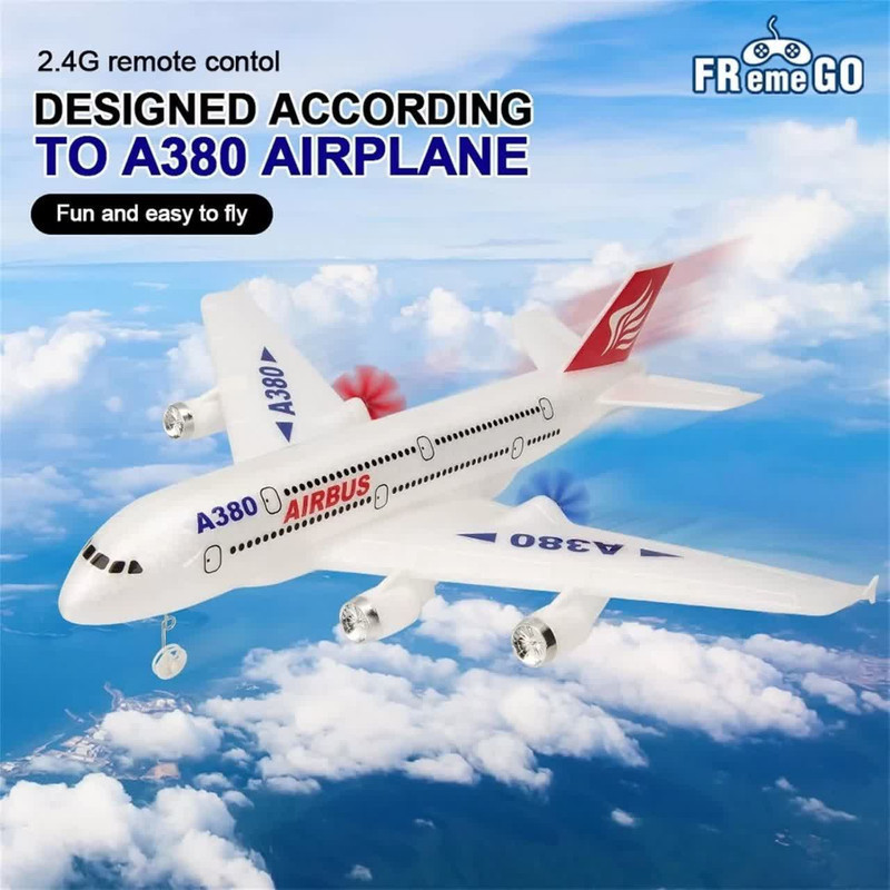 هواپیما بازی کنترلی ناب سل مدل مسافربری شارژی ایرباس کد AIRCRAFT AIRBUS A380  با قابلیت پرواز