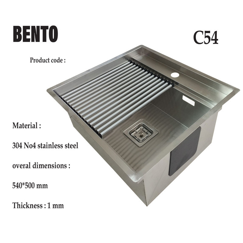 سینک ظرفشویی استیل توکار یک لگنه مدل بنتو C54
