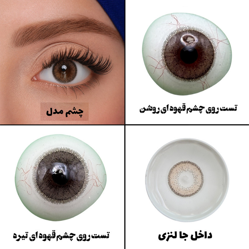 لنز چشم هرا گریس تمیم کانتکت لنز مدل COCO کد 34  رنگ قهوه ای طبیعی دوردار