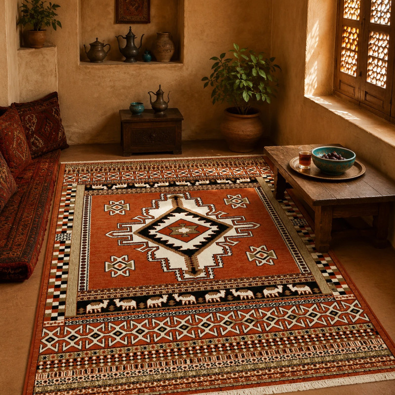 گلیم ماشینی مدل شکوه