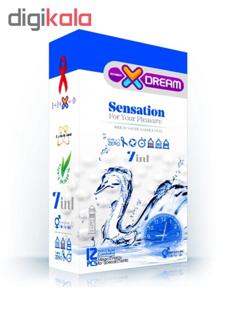 کاندوم ایکس دریم مدل sensation بسته 12 عددی به همراه کاندوم تاخیری کدکس مدل Double Delay بسته 10 عددی